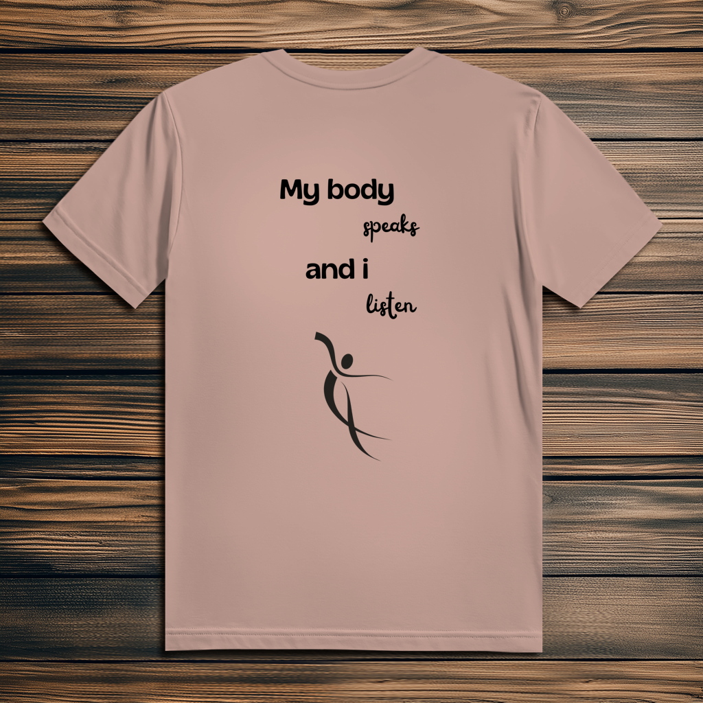 Herren Premium Bio T-Shirt ∣ My Body speaks... ∣ Logo in schwarz