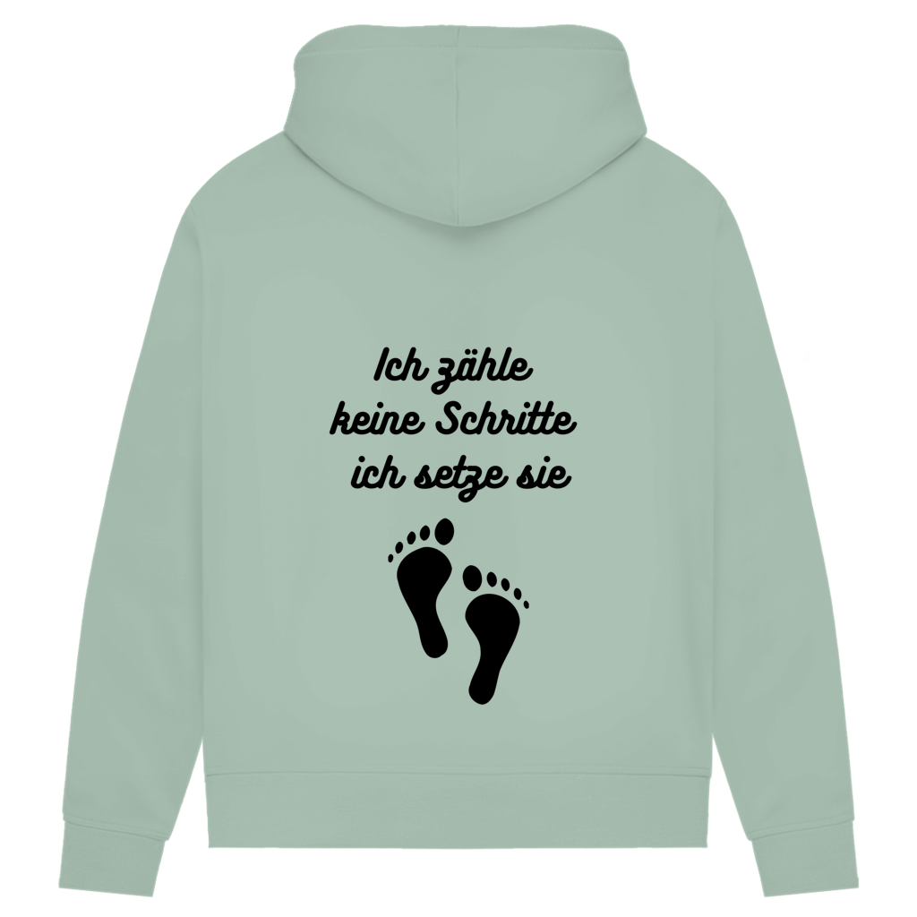 Damen Premium Bio Hoodie ∣ Schritte ∣ Logo in schwarz