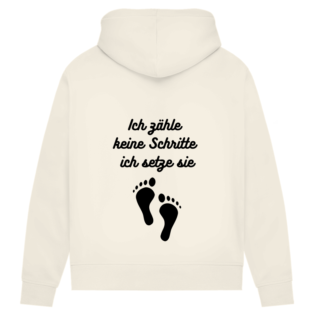 Damen Premium Bio Hoodie ∣ Schritte ∣ Logo in schwarz