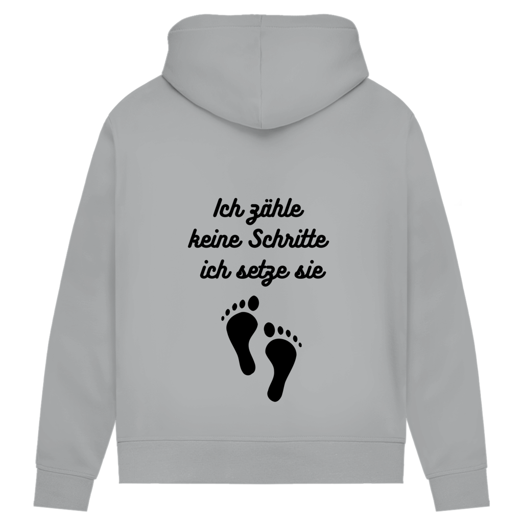 Damen Premium Bio Hoodie ∣ Schritte ∣ Logo in schwarz