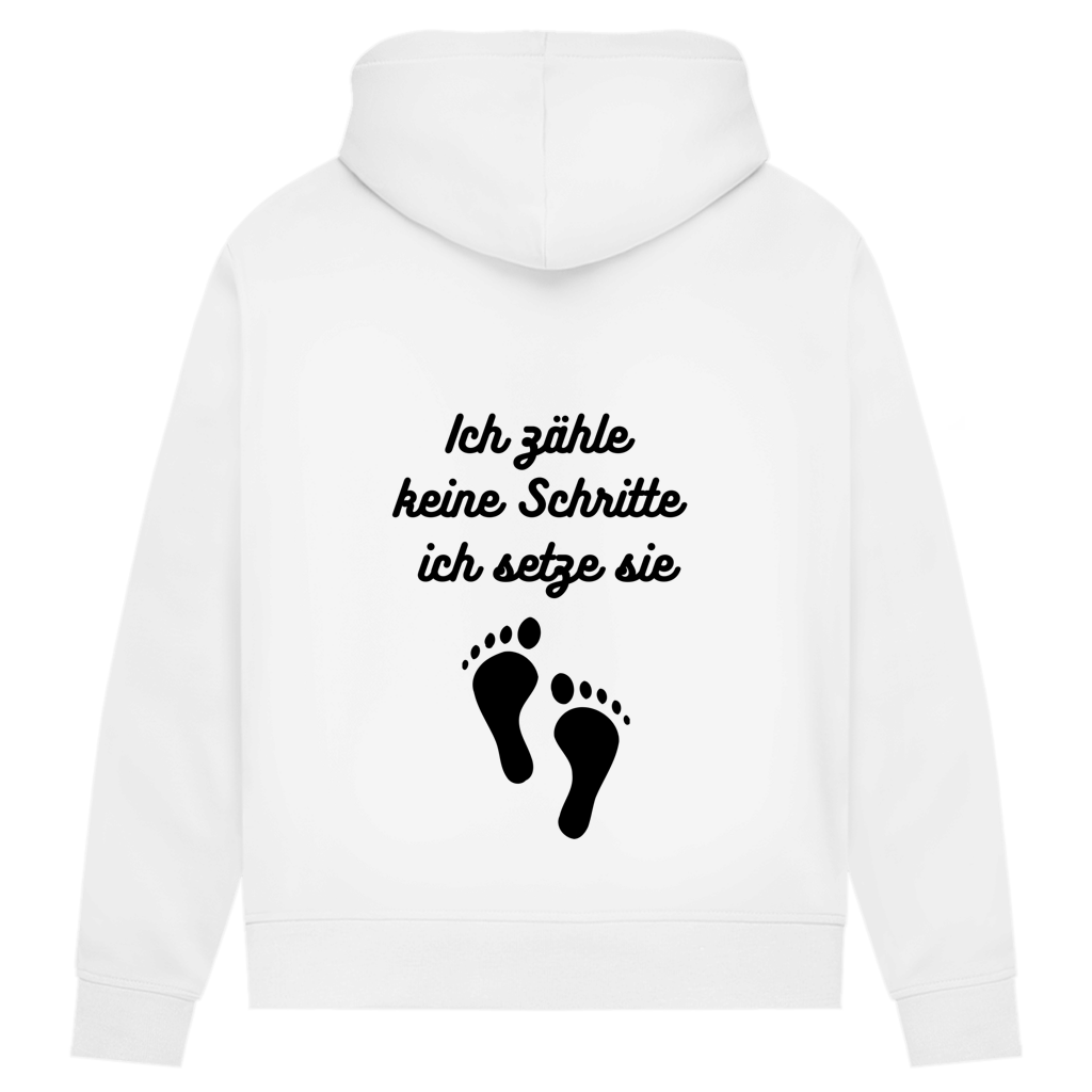 Damen Premium Bio Hoodie ∣ Schritte ∣ Logo in schwarz