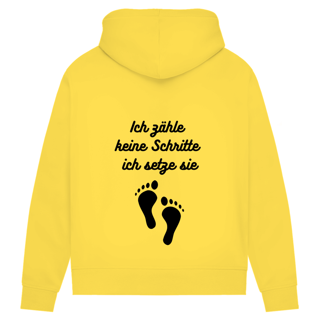 Damen Premium Bio Hoodie ∣ Schritte ∣ Logo in schwarz
