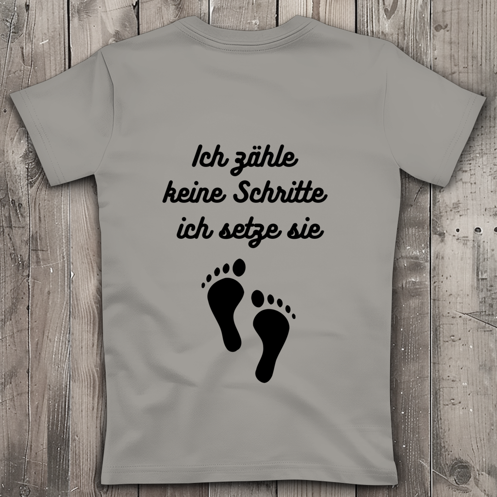 Damen Premium Bio V-Neck T-Shirt ∣ Schritte ∣ Logo in schwarz