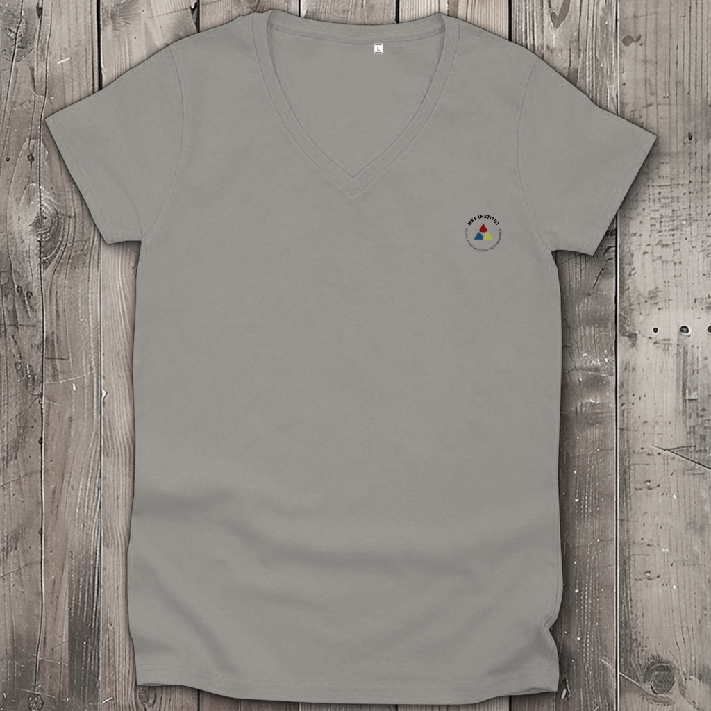 Damen Premium Bio V-Neck T-Shirt ∣ Schritte ∣ Logo in schwarz