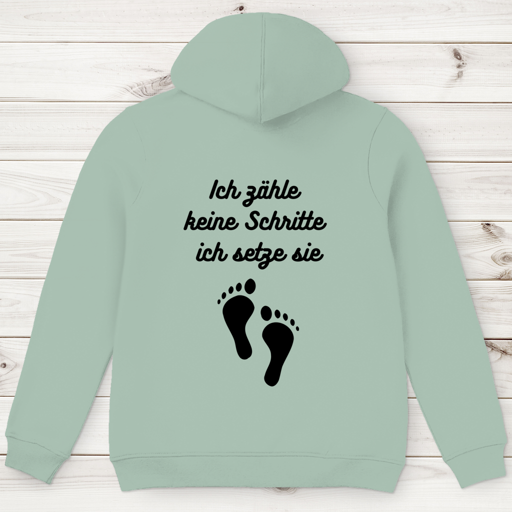 Herren Premium Bio Hoodie ∣ Schritte ∣ Logo in schwarz