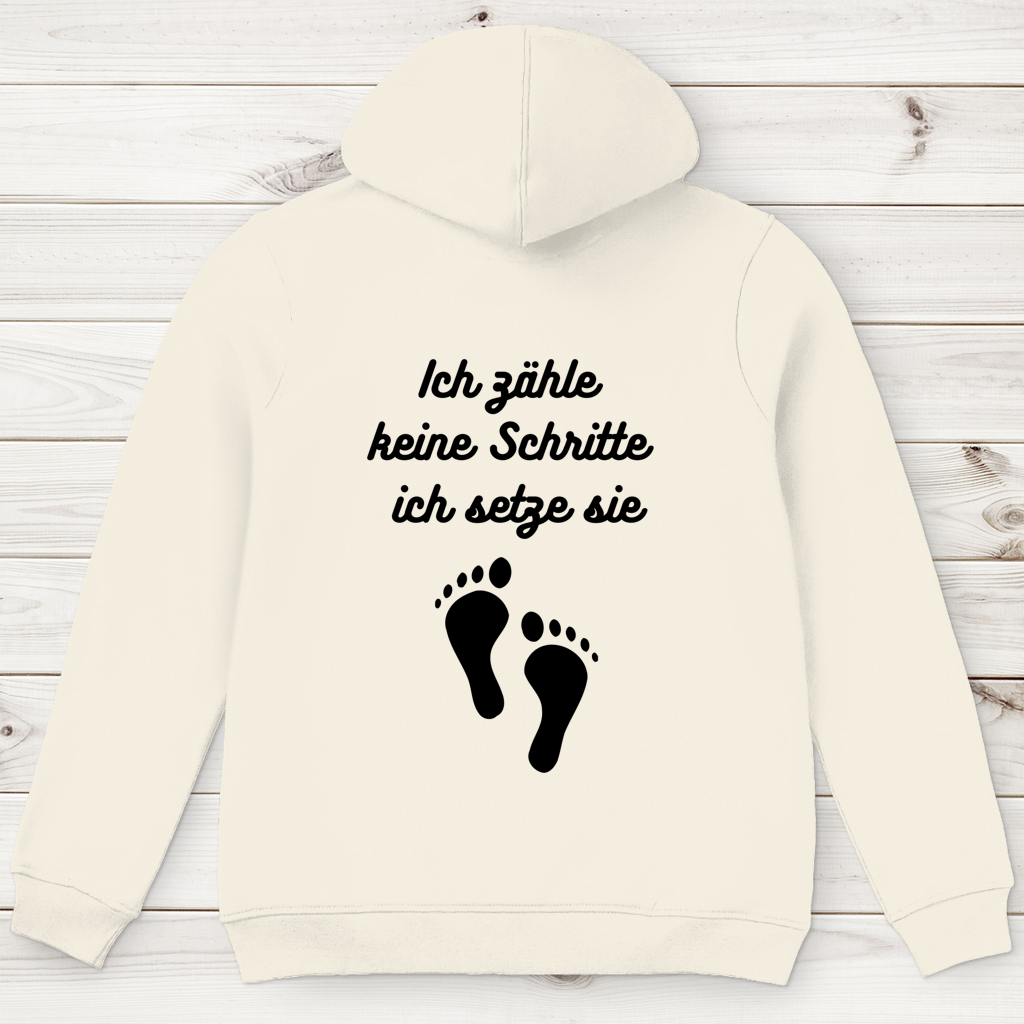 Herren Premium Bio Hoodie ∣ Schritte ∣ Logo in schwarz
