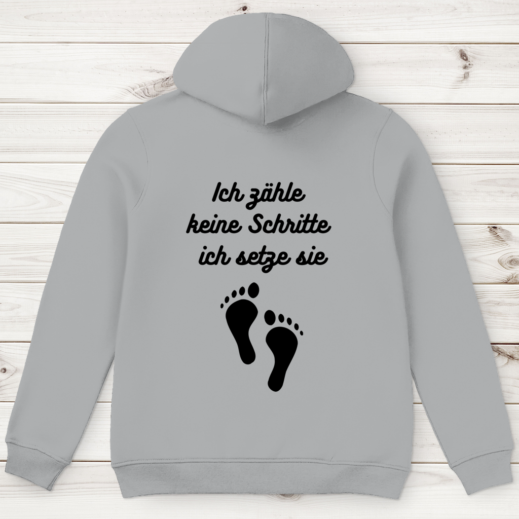 Herren Premium Bio Hoodie ∣ Schritte ∣ Logo in schwarz